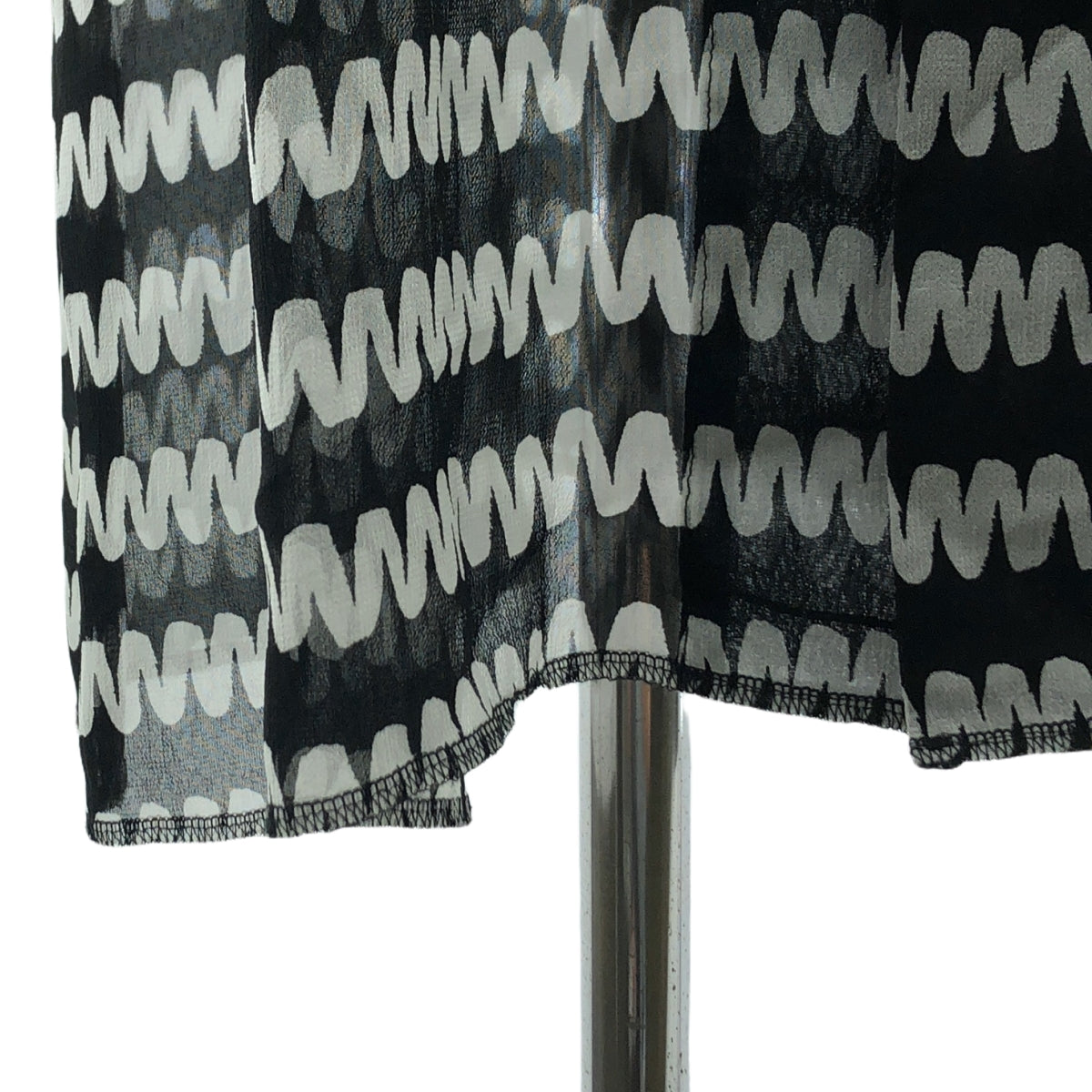 [品相良好] COMME des GARCONS COMME des GARCONS / Comme des | 2011春夏 |全身印花圓領透明雙口袋連身裙 | S |白色/黑色|女性的