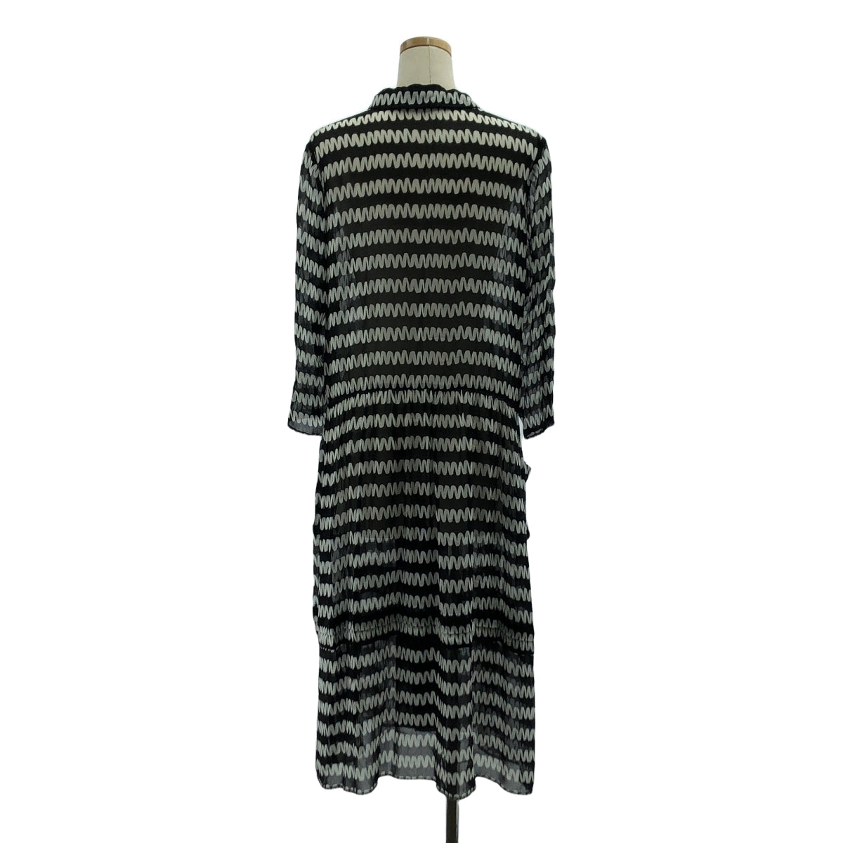 [品相良好] COMME des GARCONS COMME des GARCONS / Comme des | 2011春夏 |全身印花圓領透明雙口袋連身裙 | S |白色/黑色|女性的