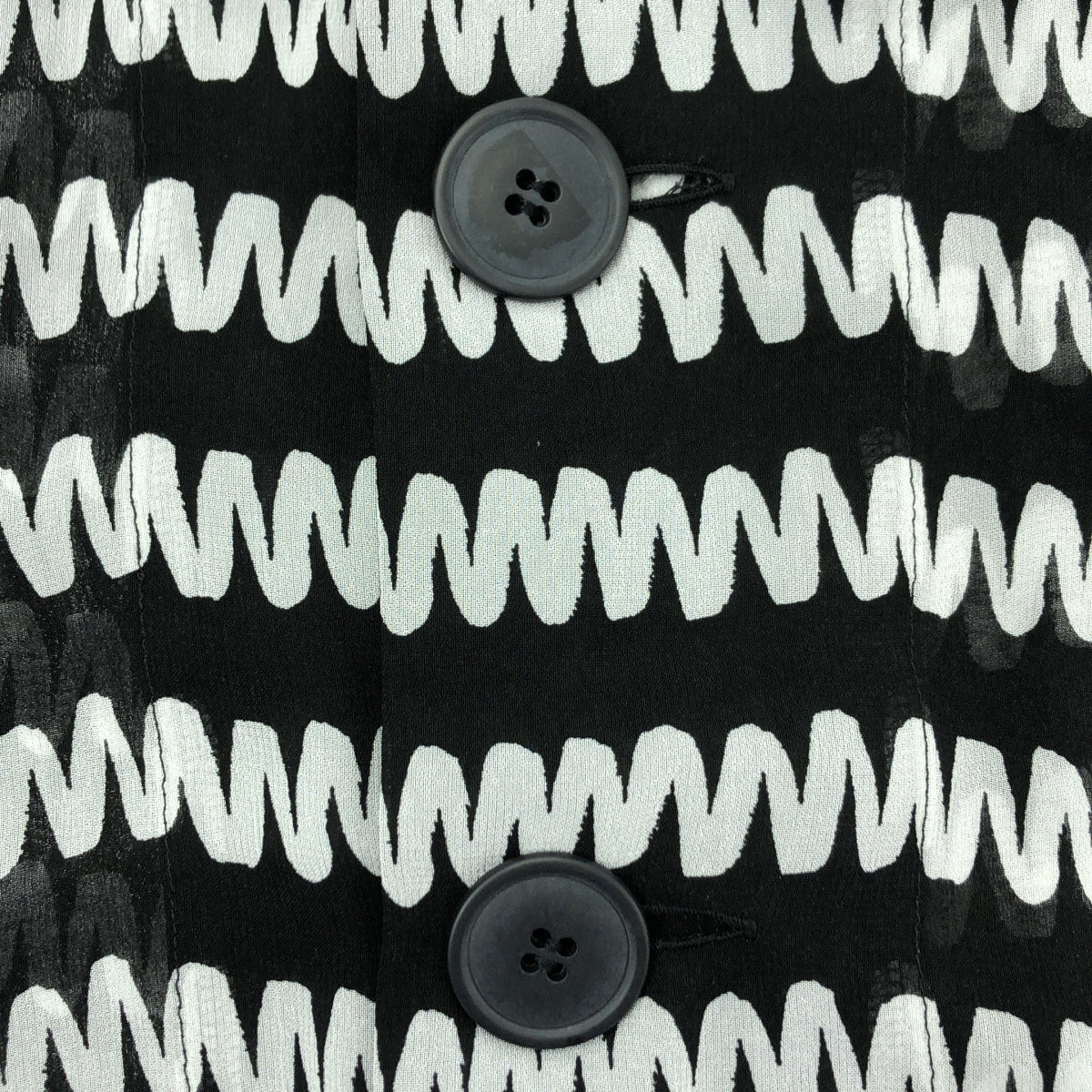 [品相良好] COMME des GARCONS COMME des GARCONS / Comme des | 2011春夏 |全身印花圓領透明雙口袋連身裙 | S |白色/黑色|女性的