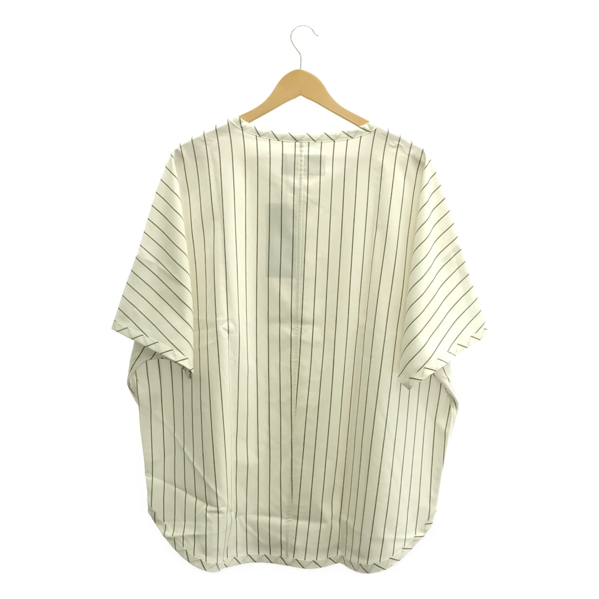 [新] prasthana / Prasthana | Slick shirt 條紋短袖襯衫 | M |白色 |男士