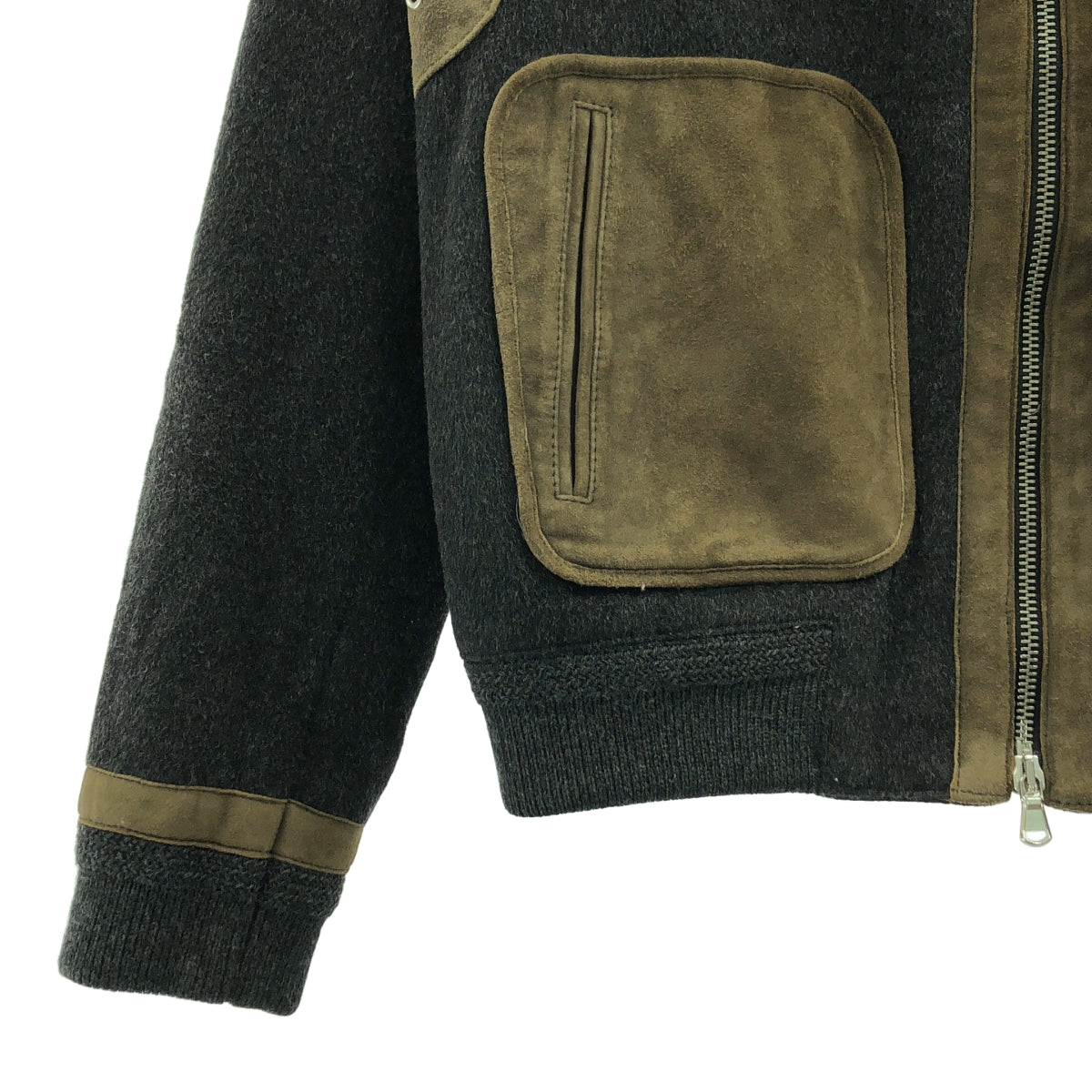 CINQUANTA / チンクワンタ | レザー切替 ブルゾン ショート ジャケット | 38 | レディース