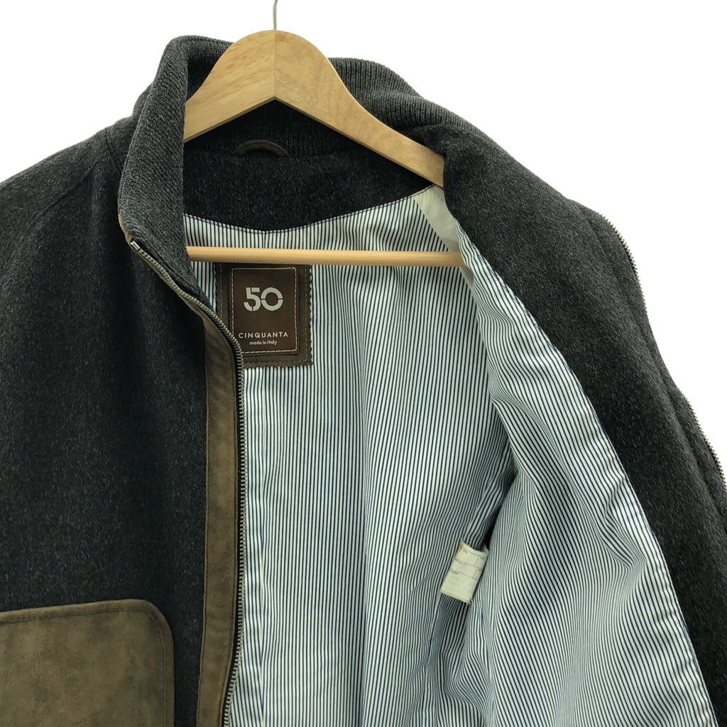 CINQUANTA / チンクワンタ | レザー切替 ブルゾン ショート ジャケット | 38 | レディース