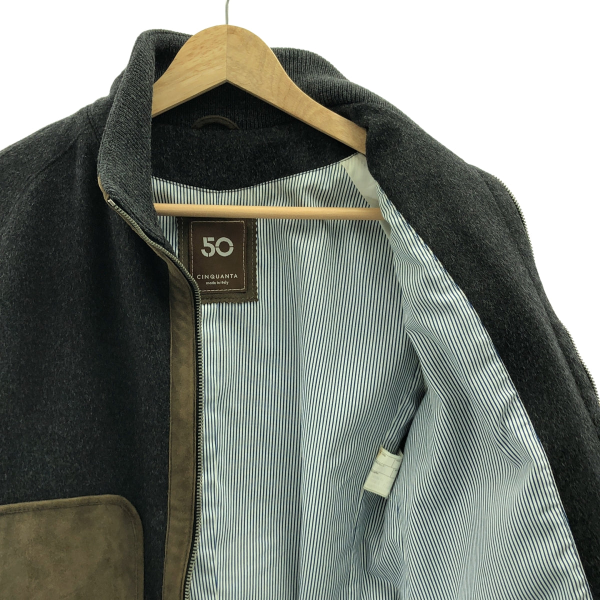 CINQUANTA / チンクワンタ | レザー切替 ブルゾン ショート ジャケット | 38 | レディース