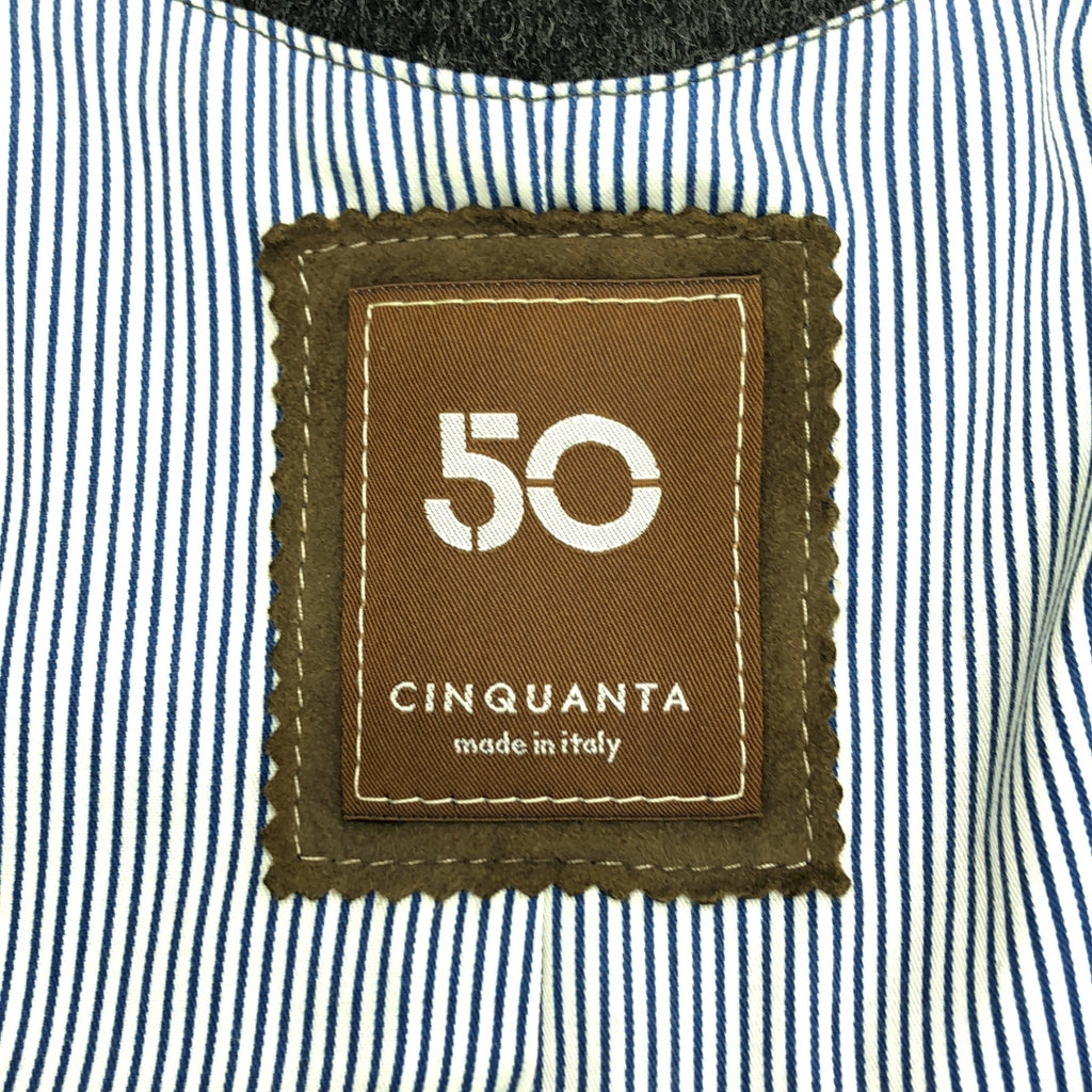 CINQUANTA / チンクワンタ | レザー切替 ブルゾン ショート ジャケット | 38 | レディース