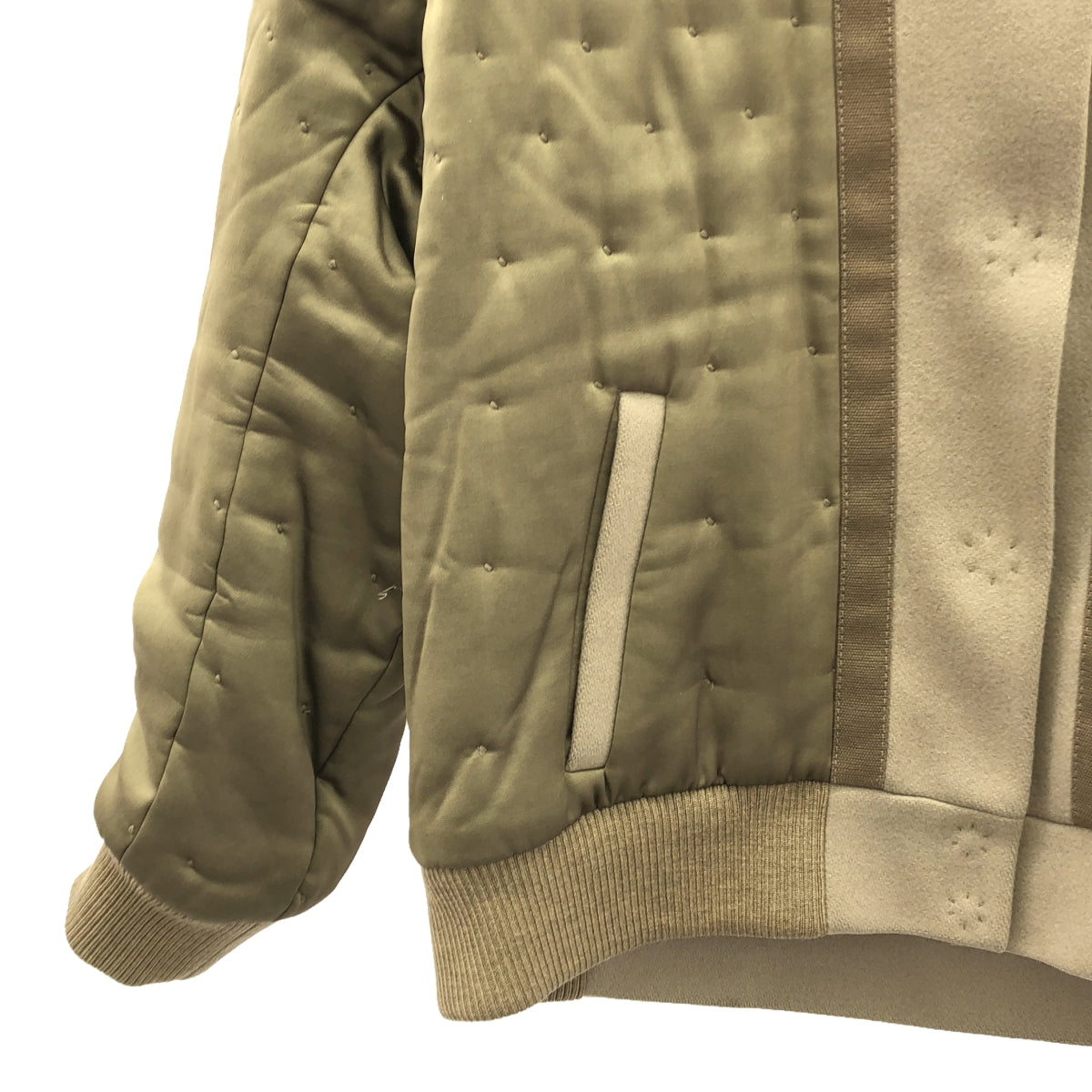 Maison Margiela / メゾンマルジェラ | 2016AW | 異素材 切替 ボンバージャケット ブルゾン / 総裏地 | 36 | ベージュ系 | レディース