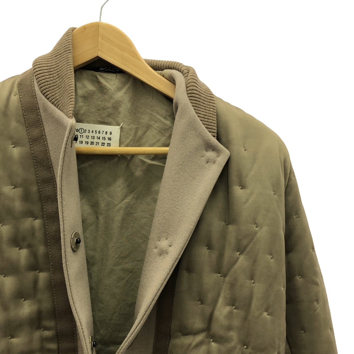 Maison Margiela / メゾンマルジェラ | 2016AW | 異素材 切替 ボンバージャケット ブルゾン / 総裏地 | 36 | ベージュ系 | レディース