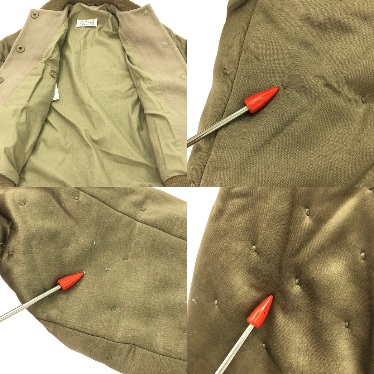 Maison Margiela / メゾンマルジェラ | 2016AW | 異素材 切替 ボンバージャケット ブルゾン / 総裏地 | 36 | ベージュ系 | レディース