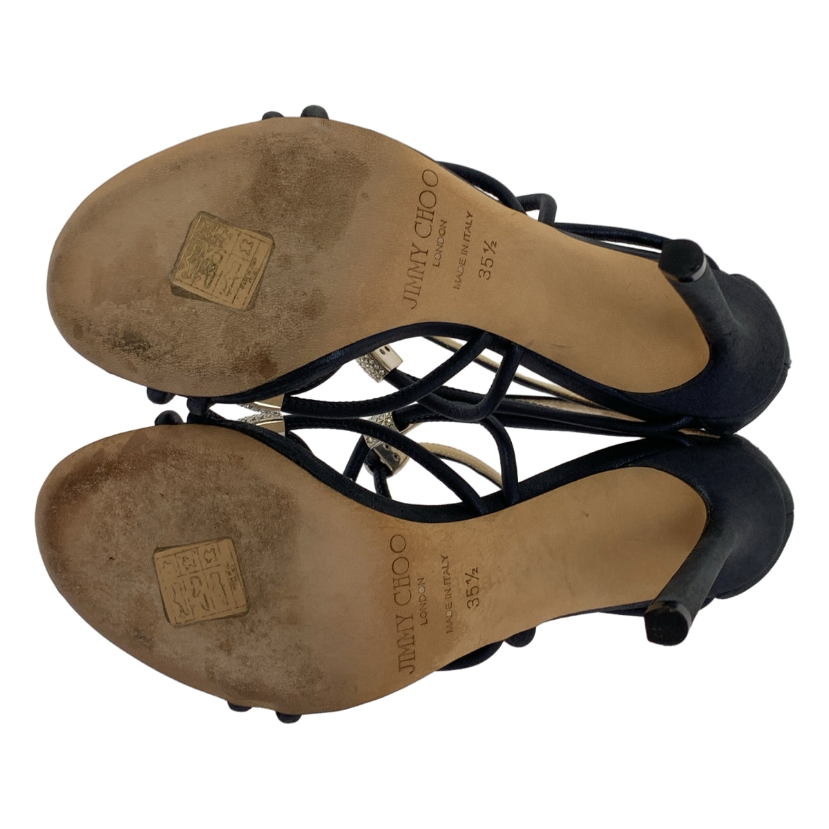 JIMMY CHOO / 지미츄 | 비쥬 장식 로고 백 Zip 힐 펌프스 | 35 1/2 | 여성