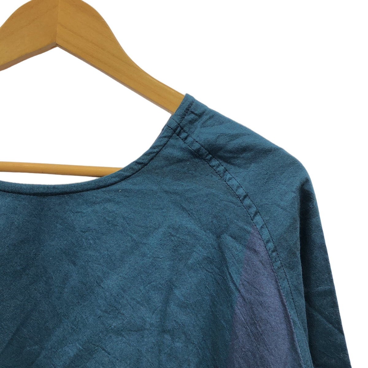 [新] tamaki niime | fuwa-T 碎布棉質襯衫 | F |海軍 |女性的