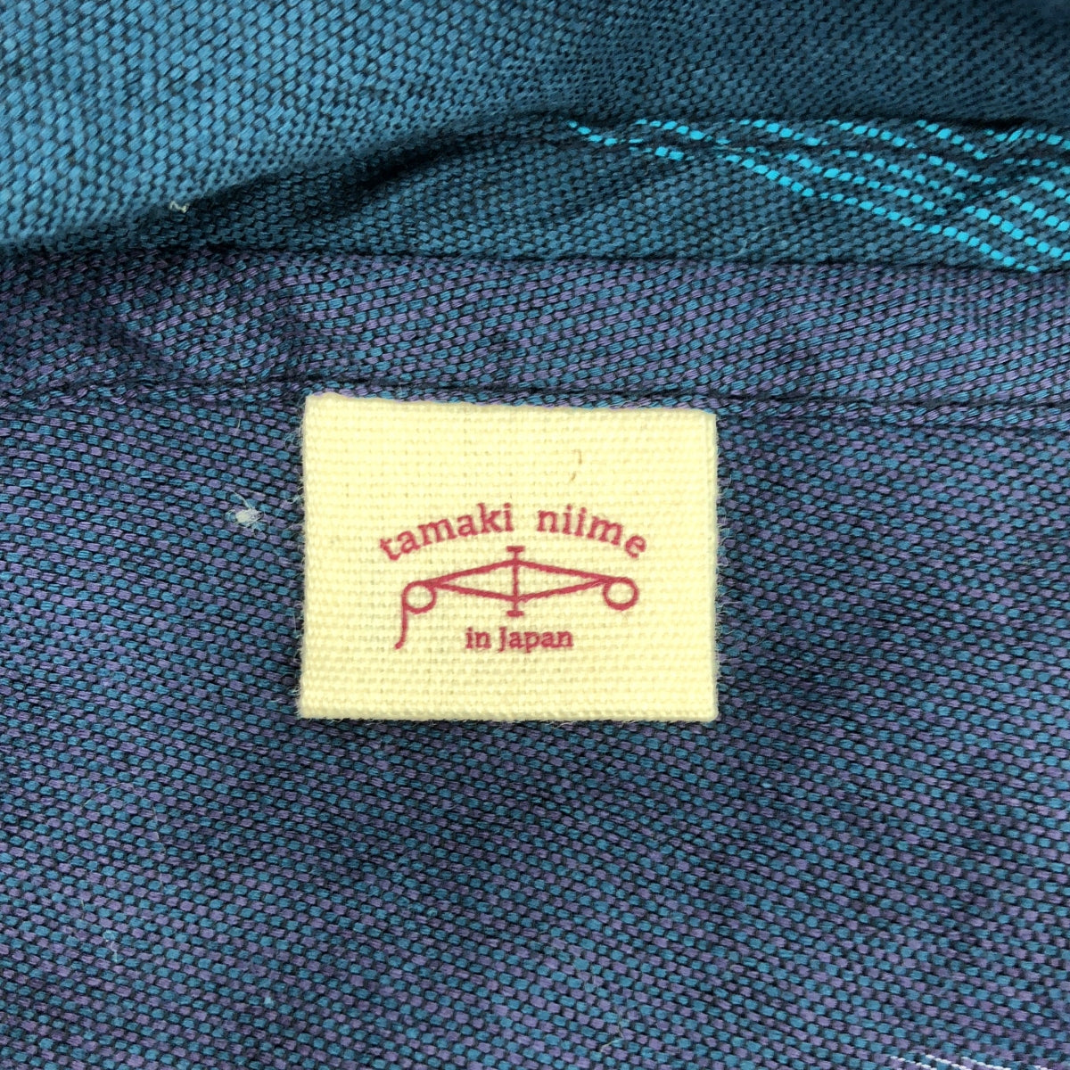 [新] tamaki niime | fuwa-T 碎布棉質襯衫 | F |海軍 |女性的