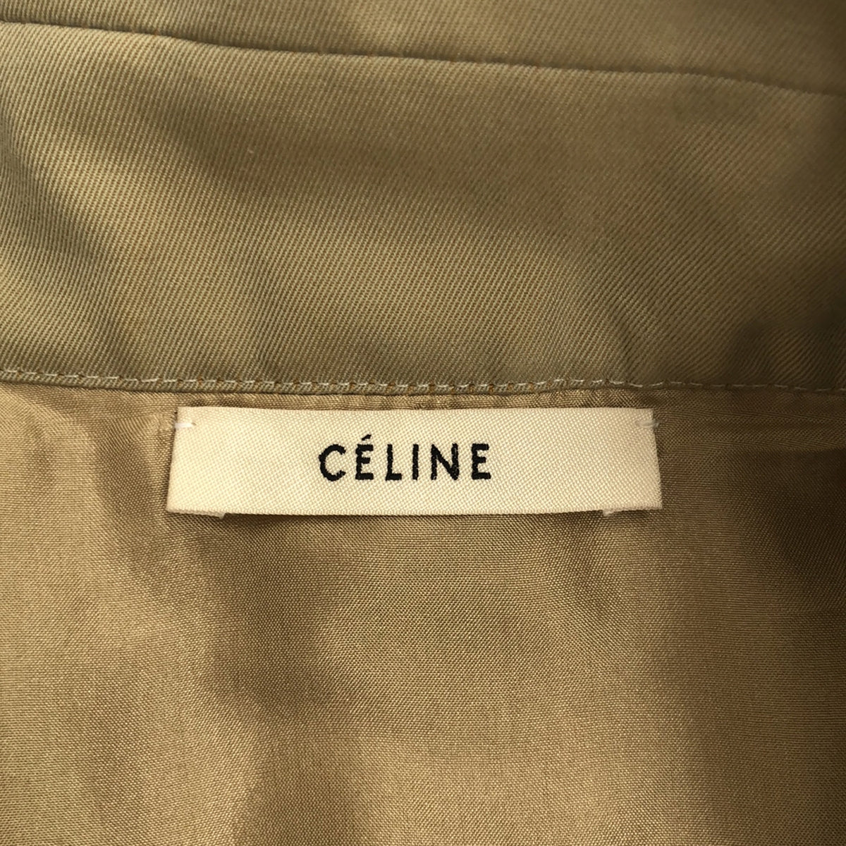 美品】 CELINE / セリーヌ | フィービー期 コットン 裏地シルク トレンチ型 ポンチョ ケープコート | 40 | ベージュ | – KLD