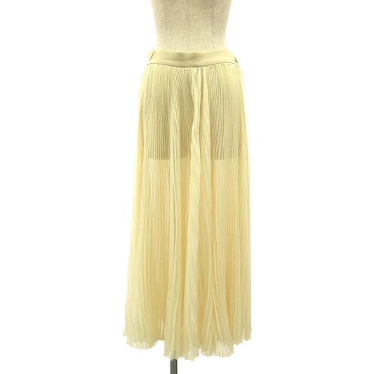 HYKE | Sheer Pleated Skirt | 2 | Cream | Women's