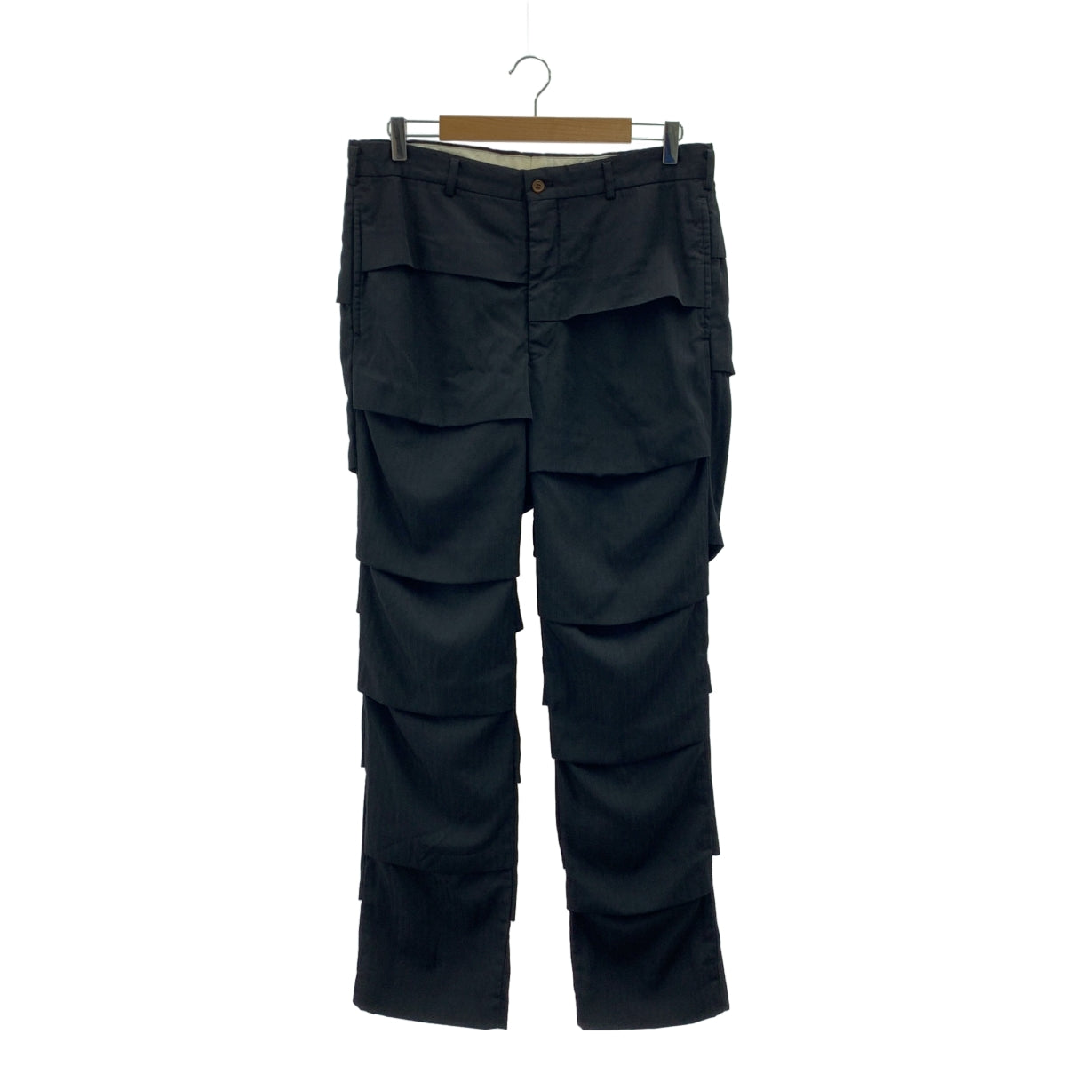 COMME des GARCONS HOMME PLUS / コムデギャルソンオムプリュス | 2019SS | ポリエステル 製品加工 ジャガード 蛇腹 スラックス パンツ / 総裏地 | L | メンズ