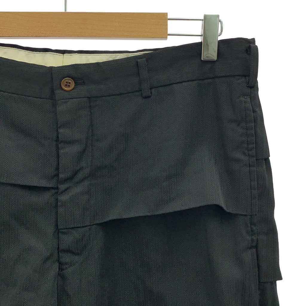 COMME des GARCONS HOMME PLUS / コムデギャルソンオムプリュス | 2019SS | ポリエステル 製品加工 ジャガード 蛇腹 スラックス パンツ / 総裏地 | L | メンズ
