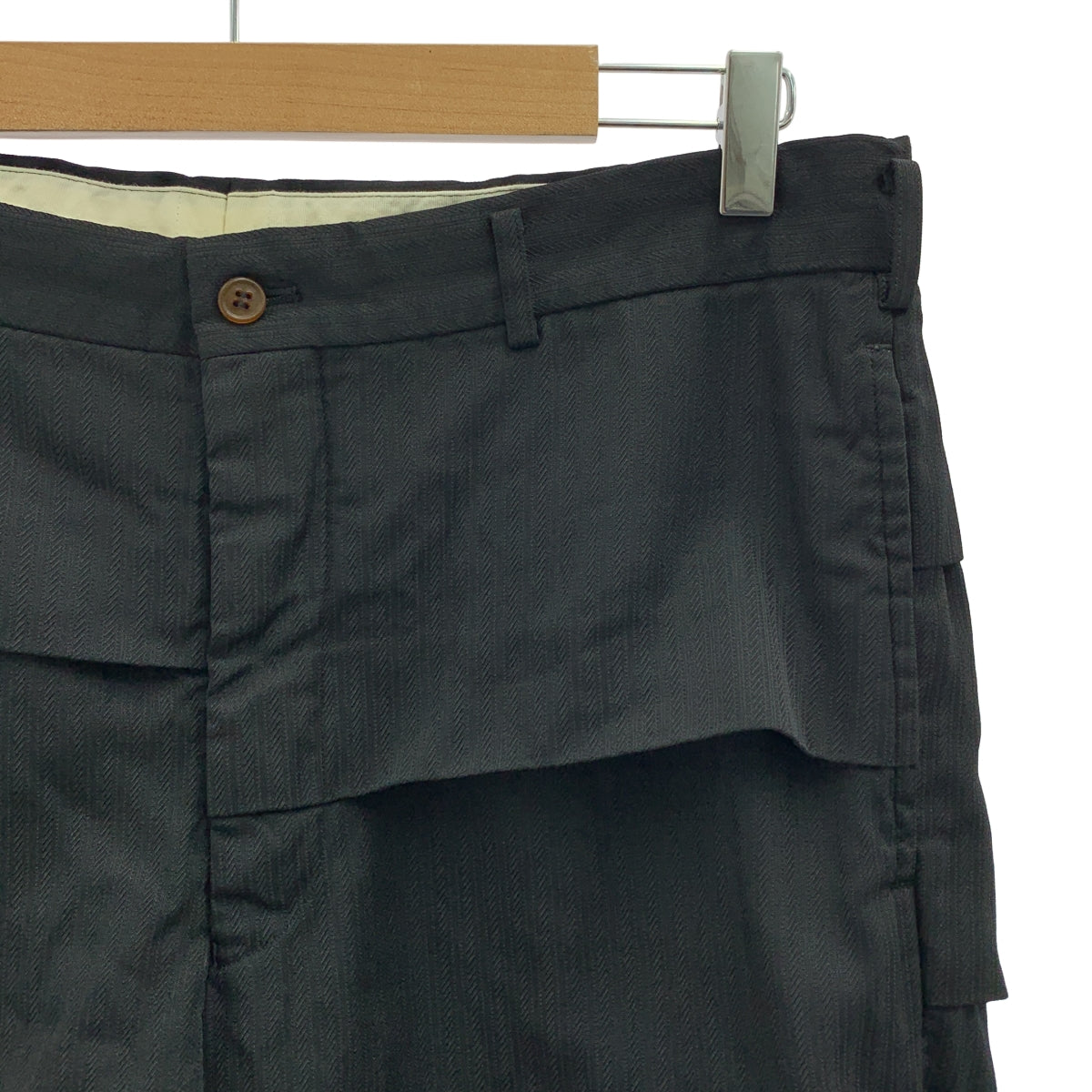 COMME des GARCONS HOMME PLUS / コムデギャルソンオムプリュス | 2019SS | ポリエステル 製品加工 ジャガード 蛇腹 スラックス パンツ / 総裏地 | L | メンズ