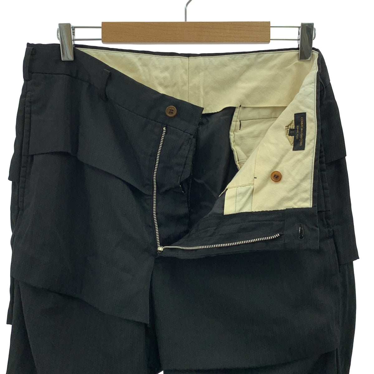 COMME des GARCONS HOMME PLUS / コムデギャルソンオムプリュス | 2019SS | ポリエステル 製品加工 ジャガード 蛇腹 スラックス パンツ / 総裏地 | L | メンズ