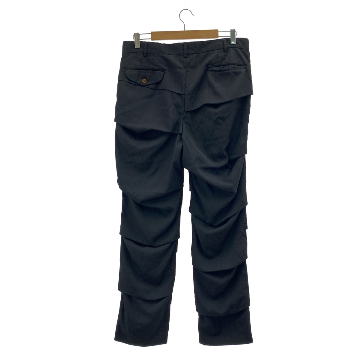 COMME des GARCONS HOMME PLUS / コムデギャルソンオムプリュス | 2019SS | ポリエステル 製品加工 ジャガード 蛇腹 スラックス パンツ / 総裏地 | L | メンズ