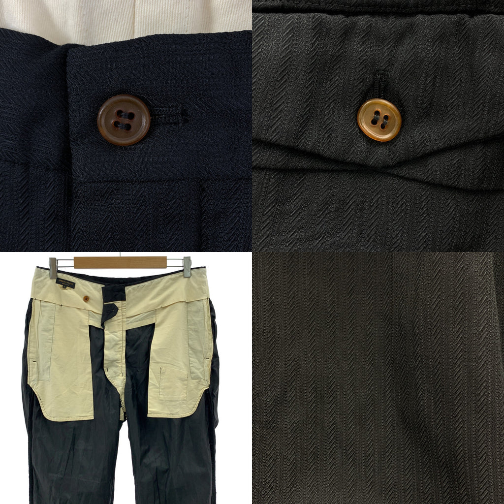 COMME des GARCONS HOMME PLUS / コムデギャルソンオムプリュス | 2019SS | ポリエステル 製品加工 ジャガード 蛇腹 スラックス パンツ / 総裏地 | L | メンズ