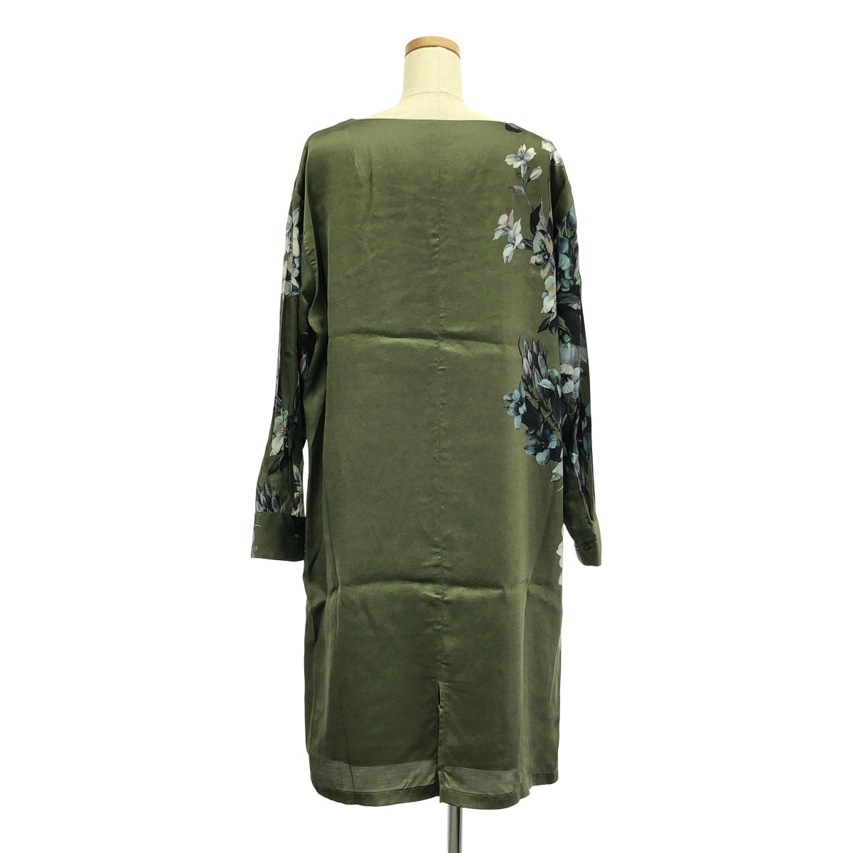 DRIES VAN NOTEN / ドリスヴァンノッテン | 2023AW | フラワープリント プルオーバー ワンピース | 36 | カーキ/ネイビー | レディース