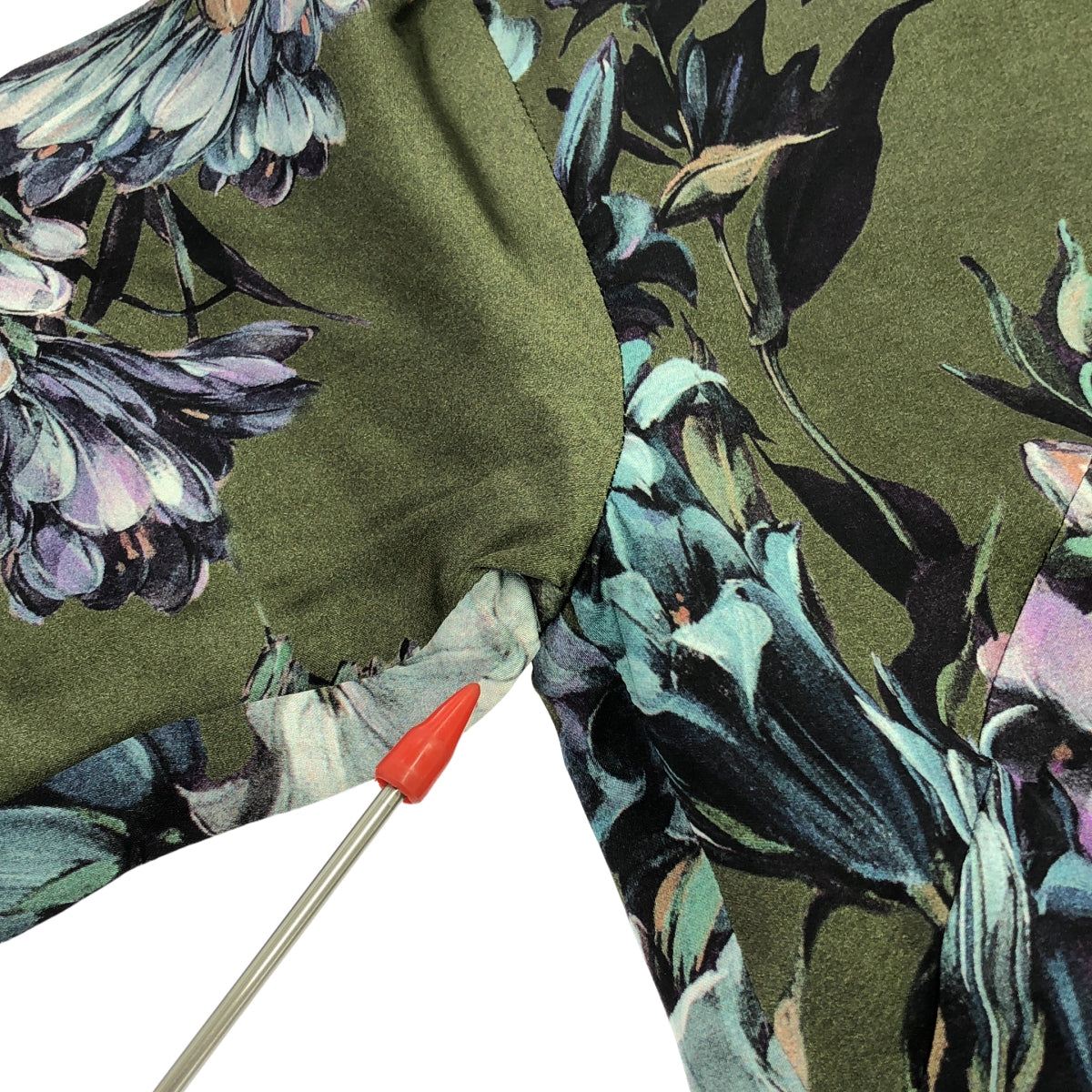 DRIES VAN NOTEN / ドリスヴァンノッテン | 2023AW | フラワープリント プルオーバー ワンピース | 36 | カーキ/ネイビー | レディース