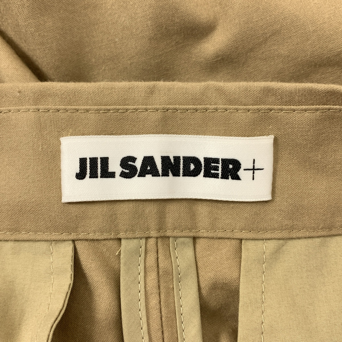 JIL SANDER+ / 질산더 플러스 | 2025SS | 로고 자수 코튼 와이드 치노 팬츠 | 34 | 베이지 | 여성