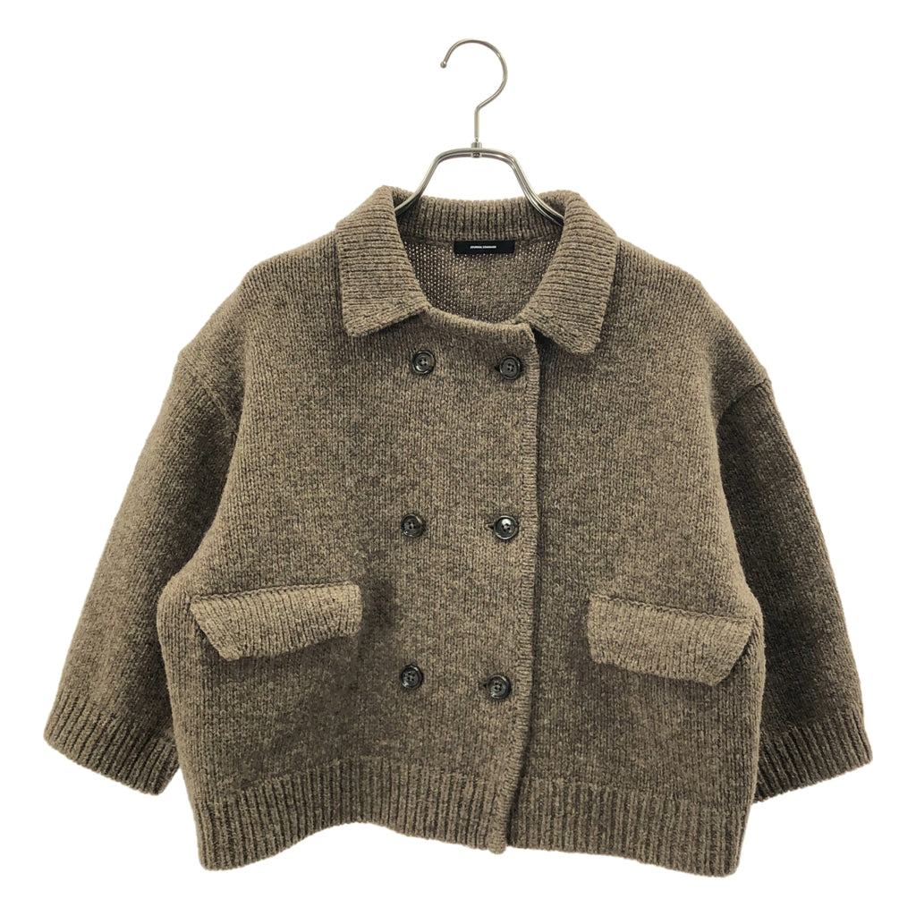 【美品】  JOURNAL STANDARD / ジャーナルスタンダード | 2025AW | LANAMORETTA CROP / ダブル ニット ジャケット | F | ダークブラウン | レディース