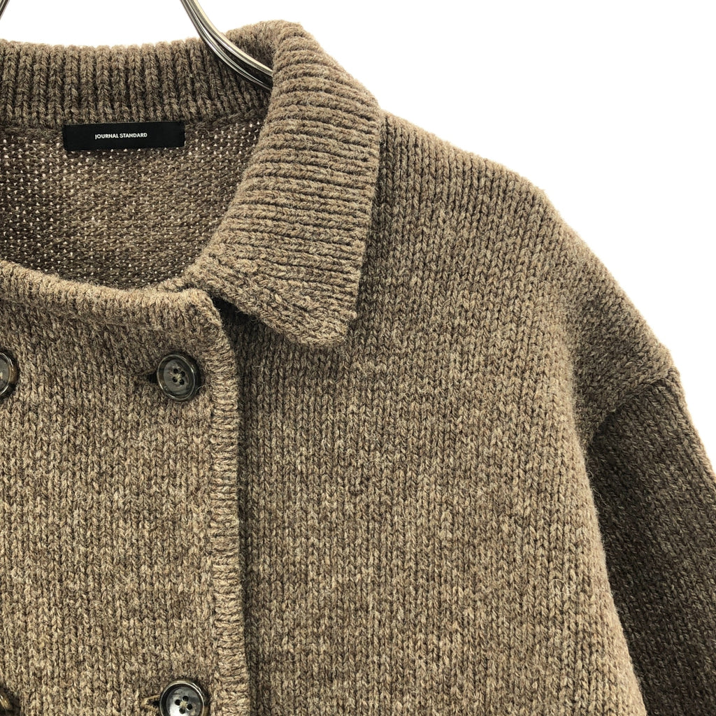 【美品】  JOURNAL STANDARD / ジャーナルスタンダード | 2025AW | LANAMORETTA CROP / ダブル ニット ジャケット | F | ダークブラウン | レディース