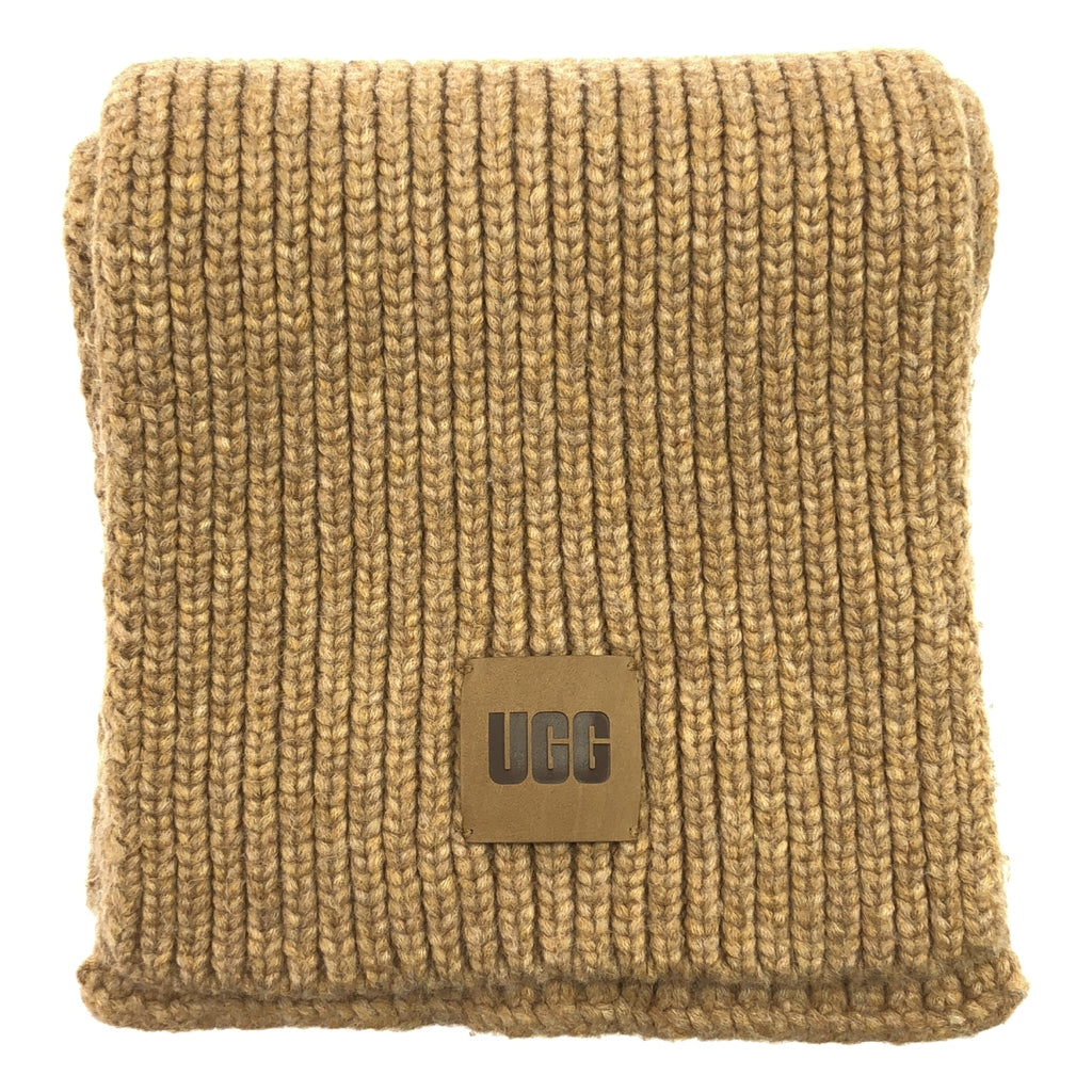 UGG / 아그 | 울 로고 가죽 패치 스톨 머플러 |