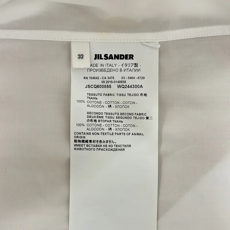 JIL SANDER / ジルサンダー | コットン フロント スタンドカラー ドレスシャツ | 32 | レディース