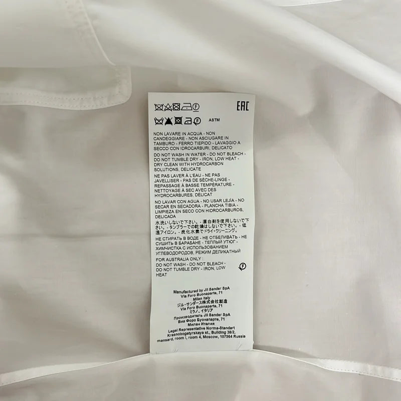 JIL SANDER / ジルサンダー | コットン フロント スタンドカラー ドレスシャツ | 32 | レディース