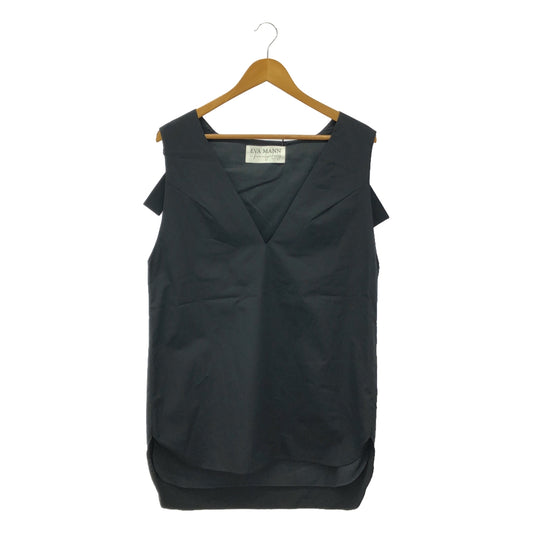 [New] EVA MANN | Rafaela V-neck sleeveless blouse | Size 9 | Black | Women's