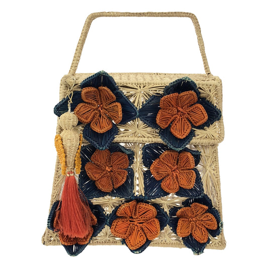 MERCEDES SALAZAR / Mercedes Salazar | SEVEN ORANGE FLOWERS Bag | Beige/Orange/Blue | Women's