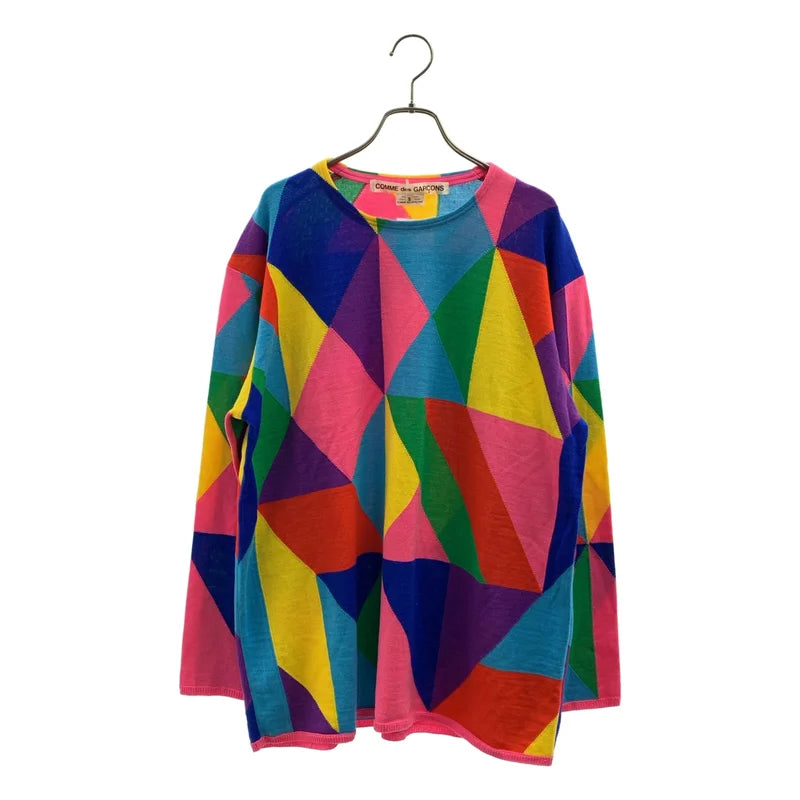 COMME des GARCONS / 꼼데가르송 | 2024SS | 지오메트릭 패턴 크루넥 니트 | S | 여성