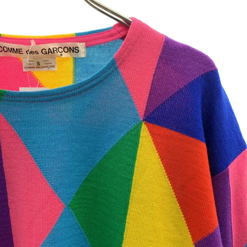 COMME des GARCONS / 꼼데가르송 | 2024SS | 지오메트릭 패턴 크루넥 니트 | S | 여성