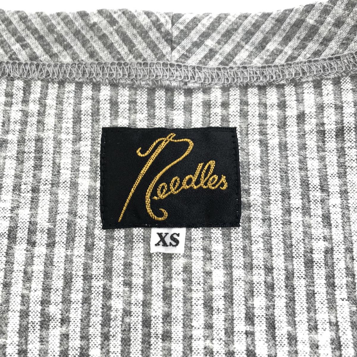 【미품】 Needles / 니들스 | V Neck Cardigan - C/PE Sucker Jersey / 빠삐용 시아 축구 가디건 | XS | 회색 | 남성