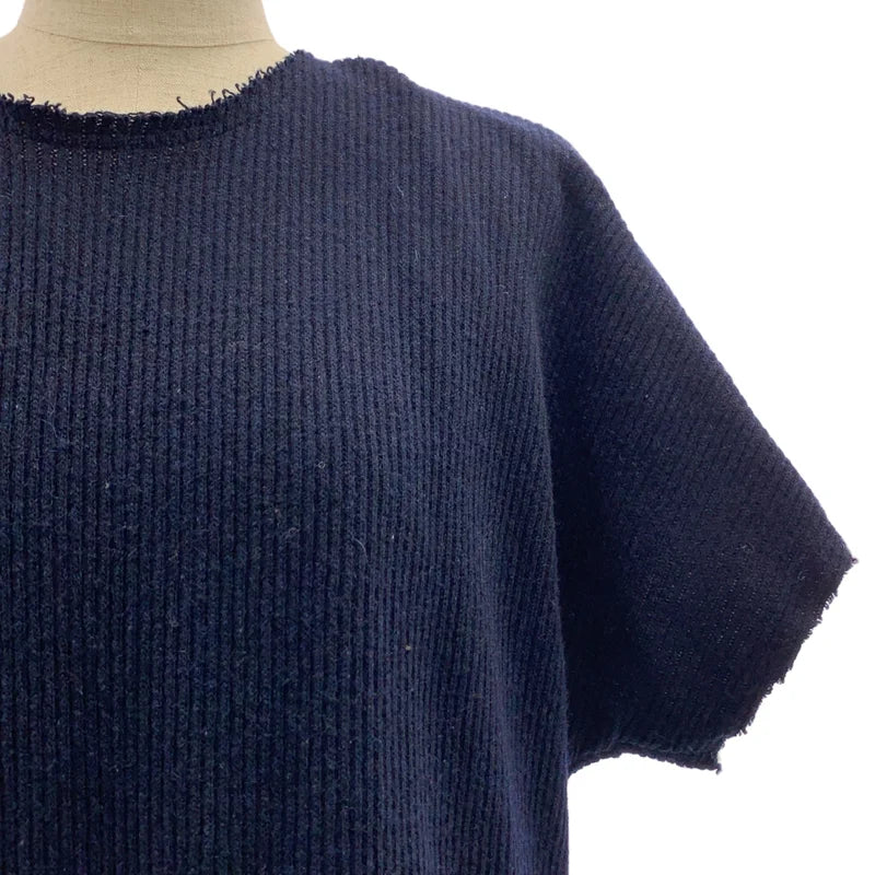 COMME des GARCONS / コムデギャルソン | 2014AW | ウール オーバーシルエット カットオフ レイヤード ニット ワンピース | S | レディース