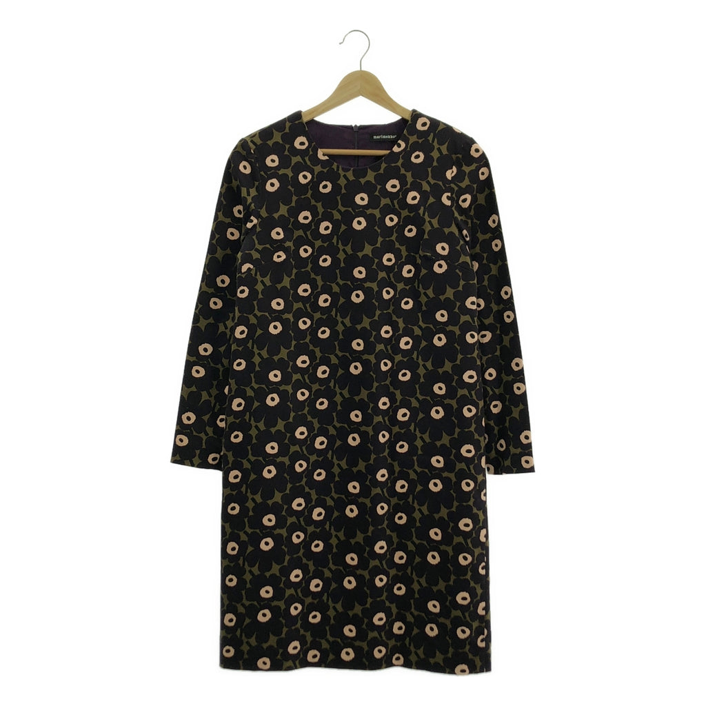 【美品】  marimekko / マリメッコ | SANJA DRESS ウニッコ 総柄 ワンピース | 34 | パープル / カーキ | レディース