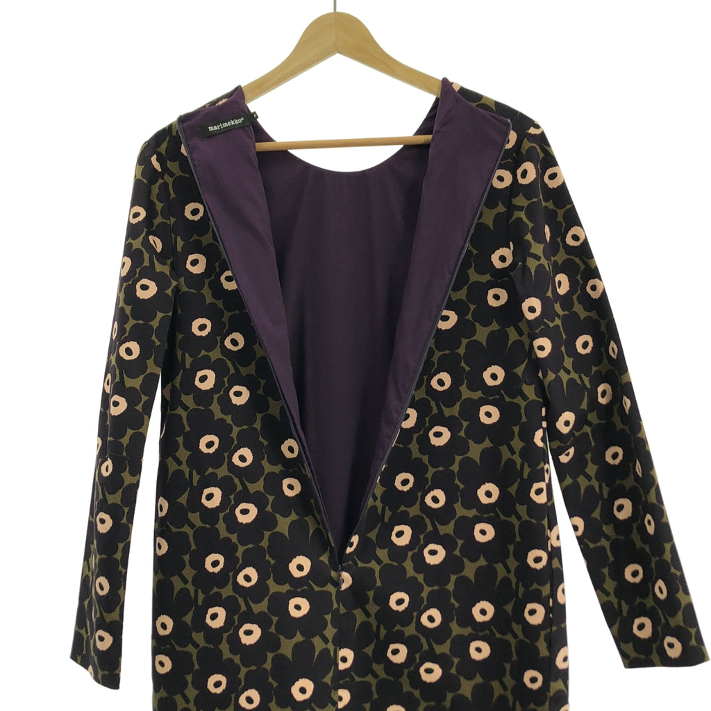 【美品】  marimekko / マリメッコ | SANJA DRESS ウニッコ 総柄 ワンピース | 34 | パープル / カーキ | レディース