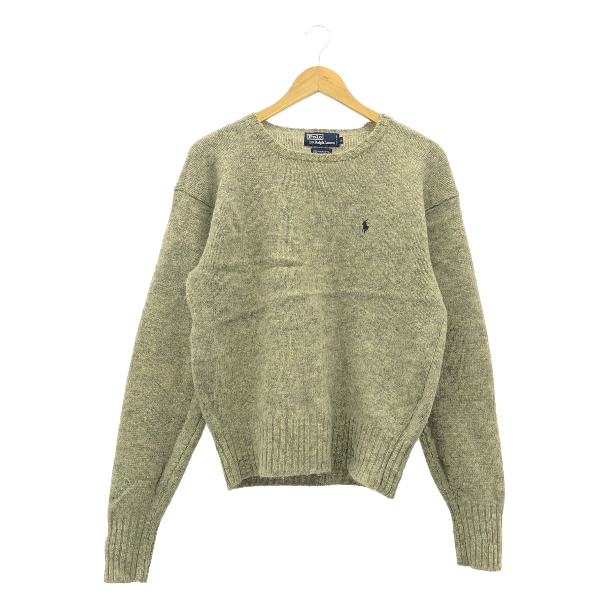 馬球拉爾夫勞倫 | 90年代復古羊毛套衫針織| M |灰色 |男士