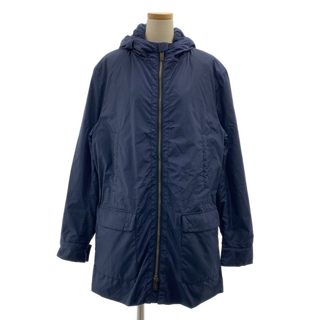 FENDI / フェンディ | ナイロン ロゴジップ ドローストリング オーバーコート フーディ / ケーブルニット総裏地 | 48 | メンズ