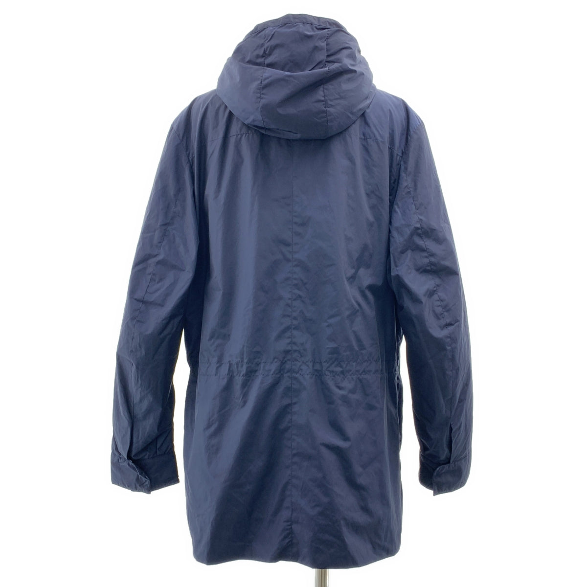 FENDI / フェンディ | ナイロン ロゴジップ ドローストリング オーバーコート フーディ / ケーブルニット総裏地 | 48 | メンズ