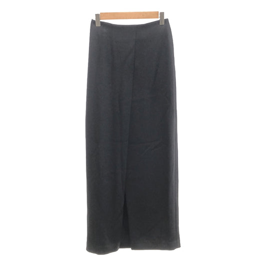 [Good Condition] COCUCA | Double Satin Front Slit Maxi Skirt | 0 | Black | Women's