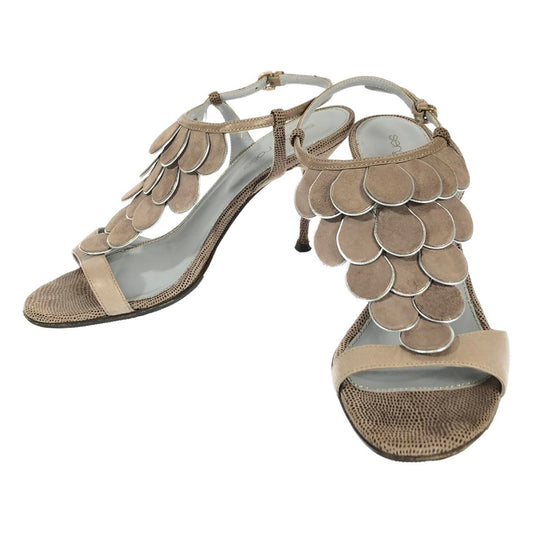 sergio rossi / Sergio Rossi | Suede leather scale motif ankle strap heel sandals | 36 | Women's