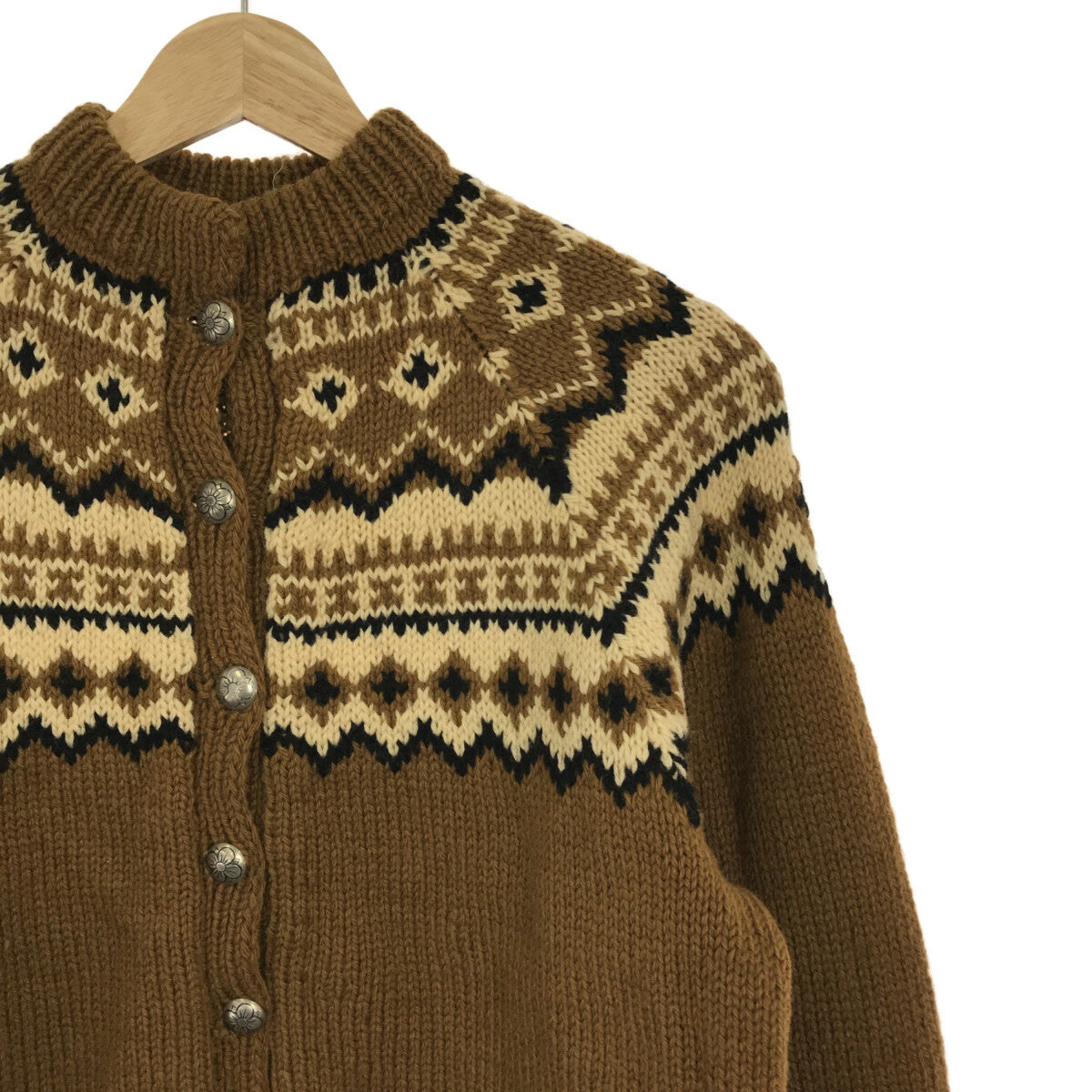 VINTAGE / Vintage clothing | turi concho button Nordic cardigan | Brown/black/beige | Women's