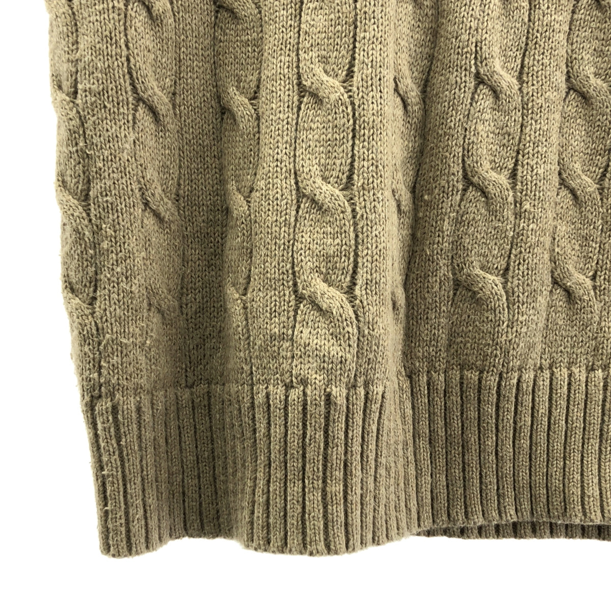 POLO RALPH LAUREN / 폴로랄프로렌 | 코튼 원포인트 포니 케이블 니트 베스트 | XS |