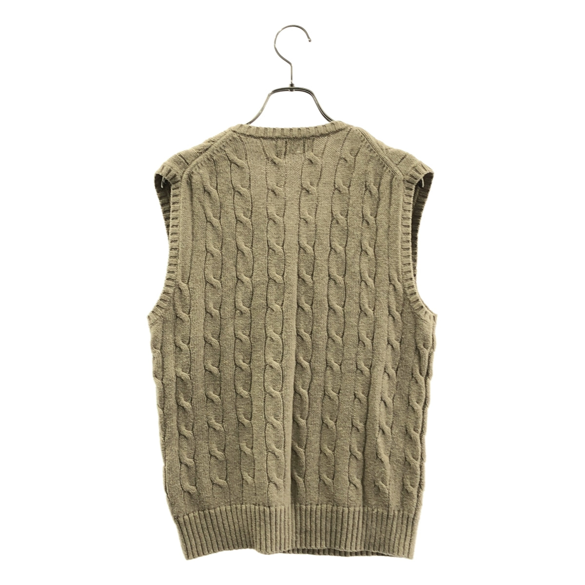 POLO RALPH LAUREN / 폴로랄프로렌 | 코튼 원포인트 포니 케이블 니트 베스트 | XS |