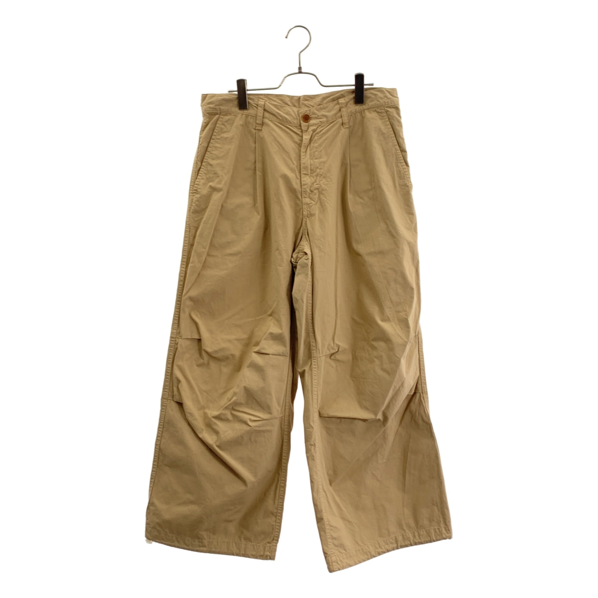 【成色極佳】KUON | 棉質府綢闊腿軍褲 | L碼 | 米色 | 男士