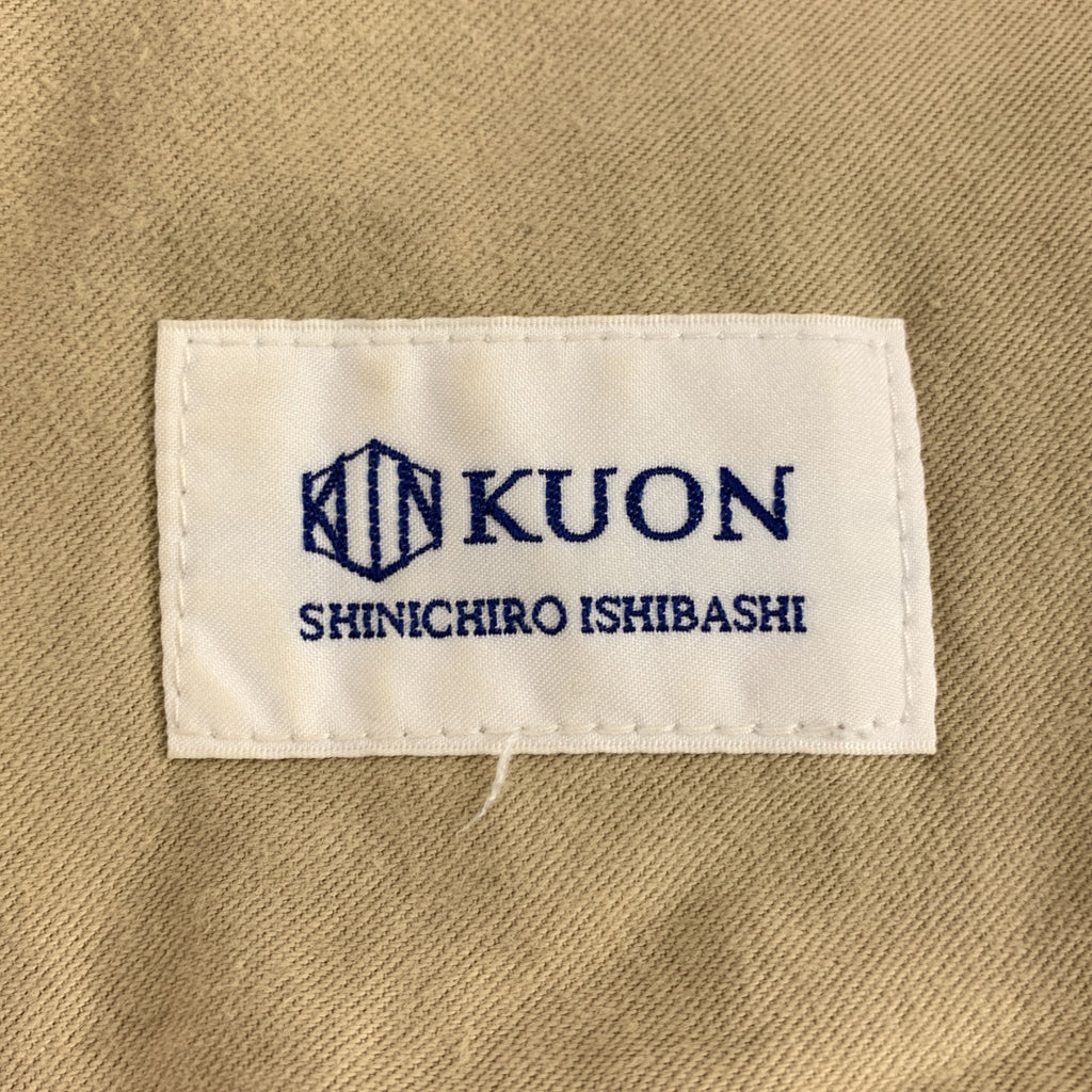 【成色極佳】KUON | 棉質府綢闊腿軍褲 | L碼 | 米色 | 男士