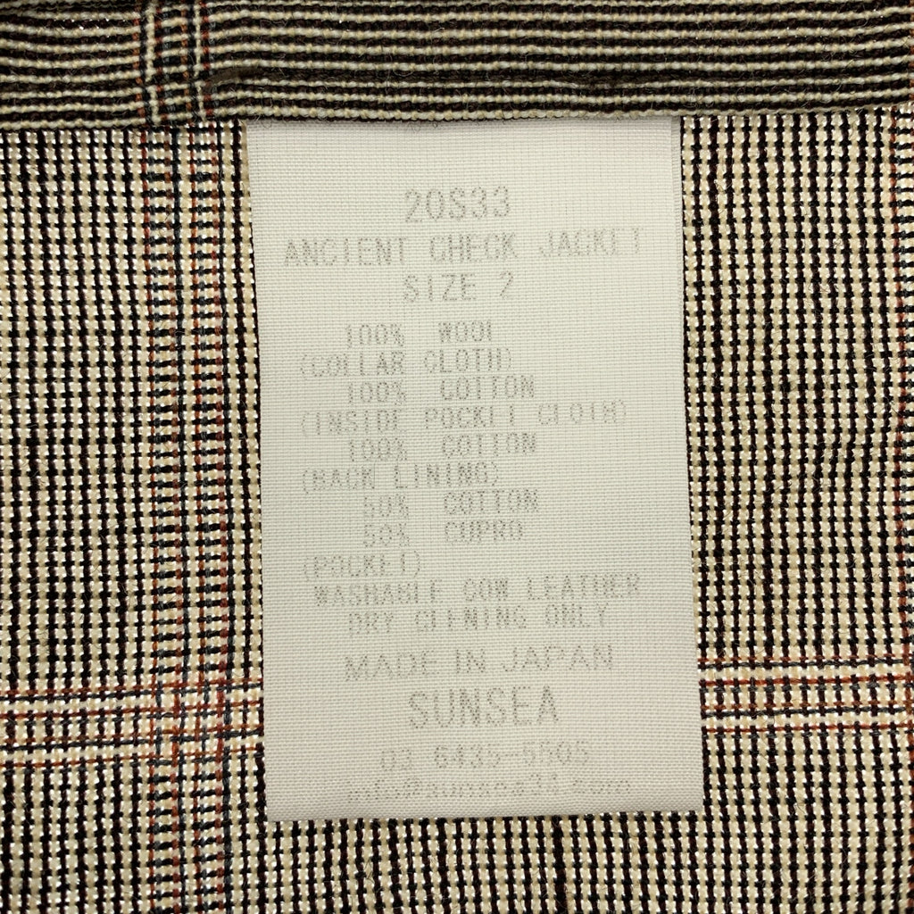 SUNSEA / サンシー | ウール チェック テーラードジャケット | 2 | メンズ