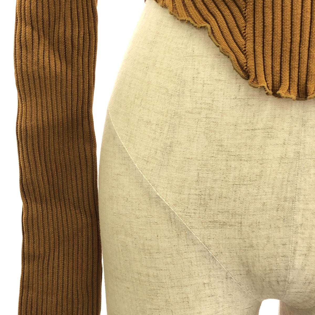 FETICO / フェティコ | Ribbed Bustier Top リブニット | 1 | ブラウン | レディース